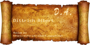 Dittrich Albert névjegykártya